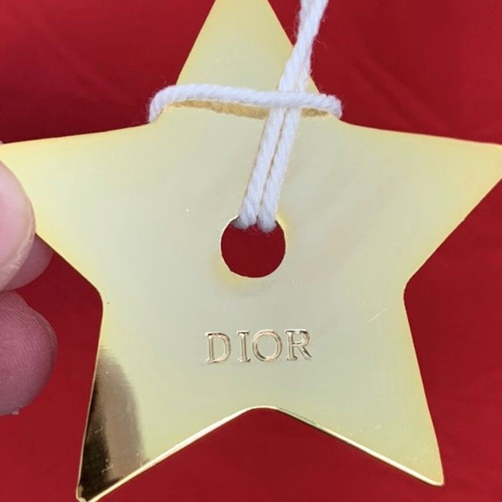 Dior Red Special Edition Shopping Bag Gift Tote, Gold Star Charm - 15”x10” - Picture 3 of 8